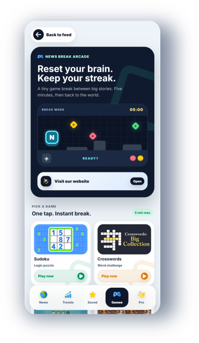 NewsKart games arcade for a five-minute brain break